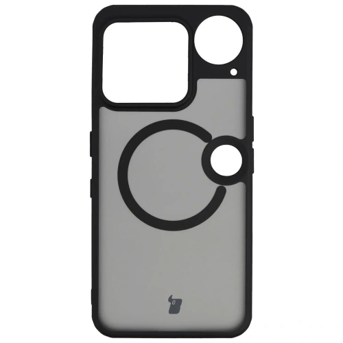 Etui z pierścieniem magnetycznym Bizon Case MatteO do Nothing Phone (3) przydymione-czarne