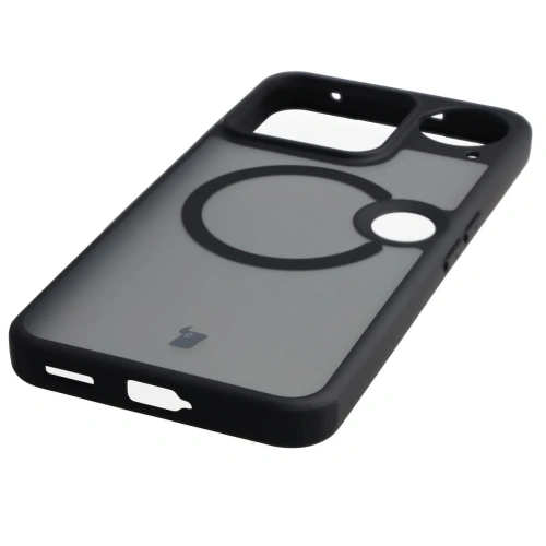 Etui z pierścieniem magnetycznym Bizon Case MatteO do Nothing Phone (3) przydymione-czarne