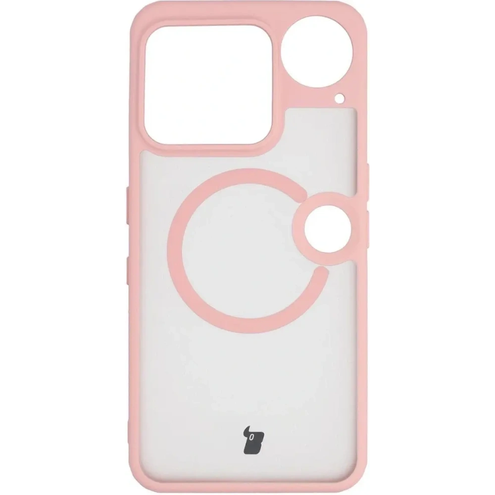 Etui z pierścieniem magnetycznym Bizon Case MatteO do Nothing Phone (3) przydymione-jasnoróżowe
