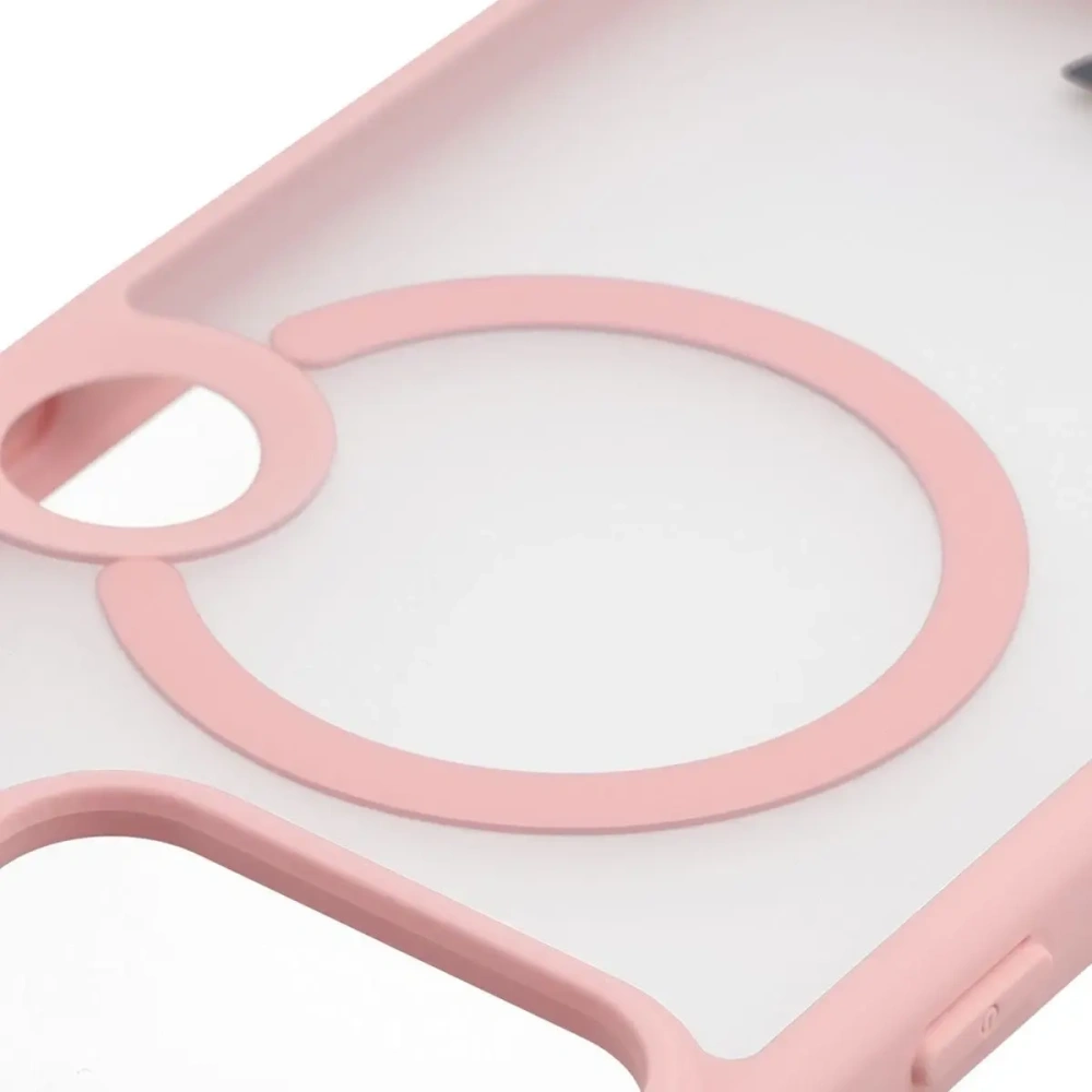 Etui z pierścieniem magnetycznym Bizon Case MatteO do Nothing Phone (3) przydymione-jasnoróżowe