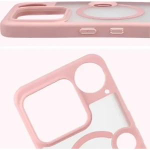 Etui z pierścieniem magnetycznym Bizon Case MatteO do Nothing Phone (3) przydymione-jasnoróżowe