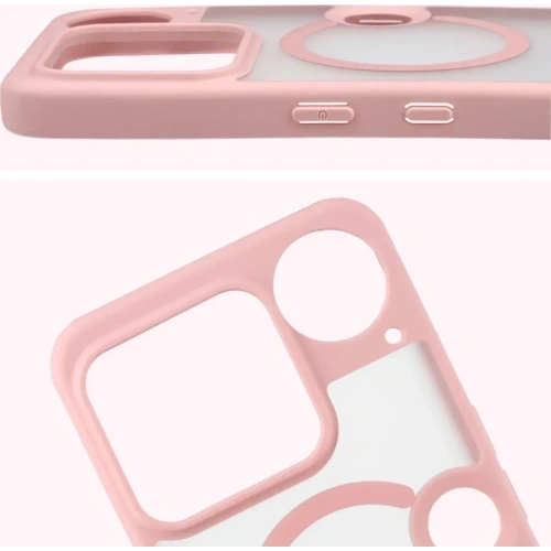 Etui z pierścieniem magnetycznym Bizon Case MatteO do Nothing Phone (3) przydymione-jasnoróżowe