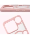Etui z pierścieniem magnetycznym Bizon Case MatteO do Nothing Phone (3) przydymione-jasnoróżowe