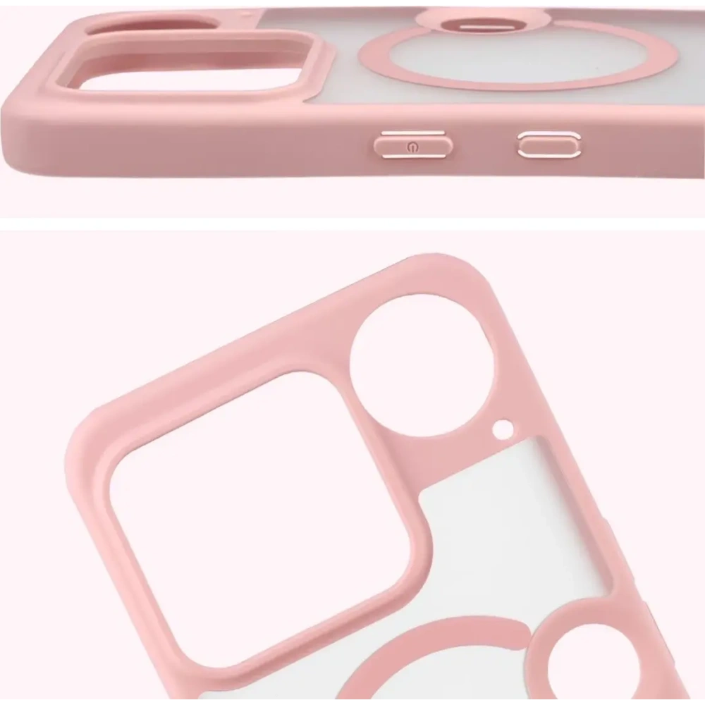 Etui z pierścieniem magnetycznym Bizon Case MatteO do Nothing Phone (3) przydymione-jasnoróżowe