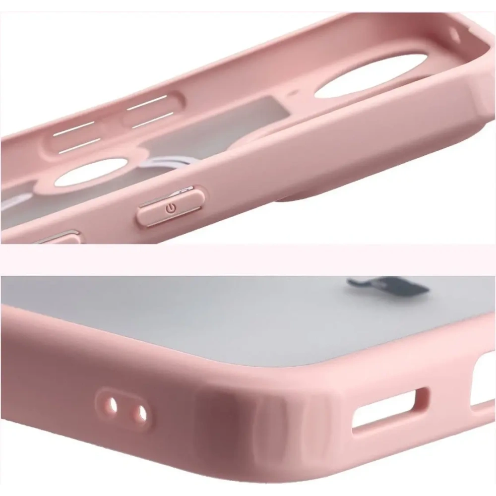 Etui z pierścieniem magnetycznym Bizon Case MatteO do Nothing Phone (3) przydymione-jasnoróżowe