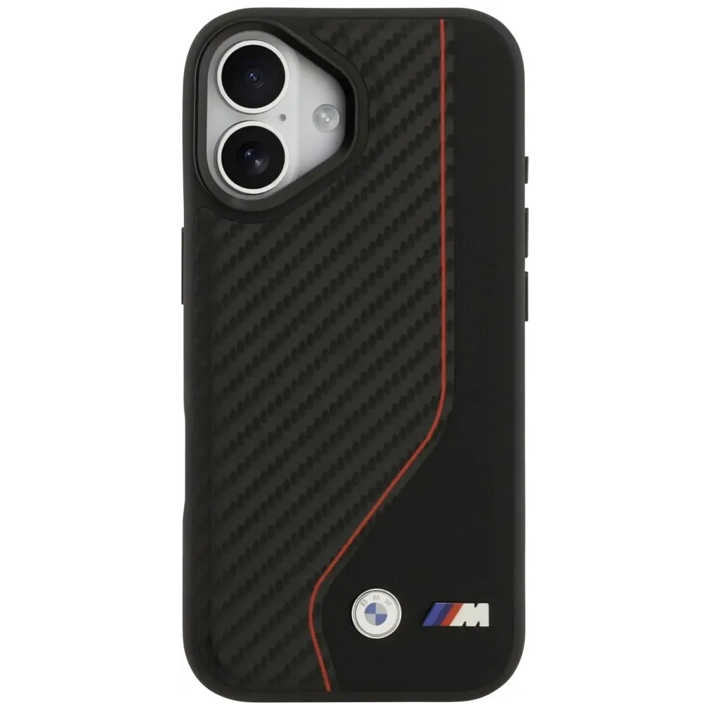 Etui BMW M Carbon Line & Logo MagSafe do Apple iPhone 17 czerwony