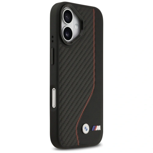 Etui BMW M Carbon Line & Logo MagSafe do Apple iPhone 17 czerwony