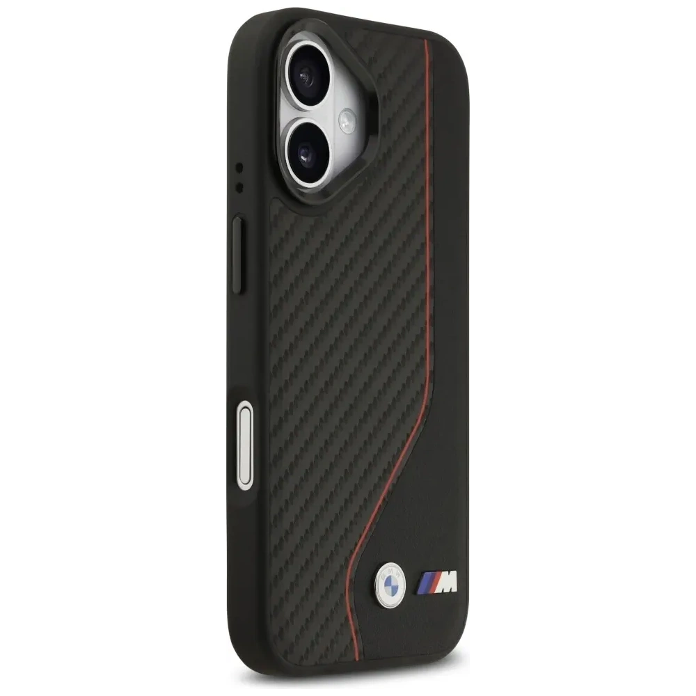 Etui BMW M Carbon Line & Logo MagSafe do Apple iPhone 17 czerwony