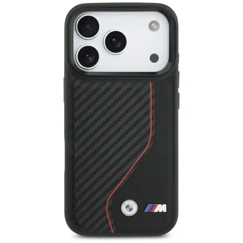 Etui BMW M Carbon Line & Logo MagSafe do Apple iPhone 17 Pro czerwony