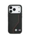 Etui BMW M Carbon Line & Logo MagSafe do Apple iPhone 17 Pro czerwony