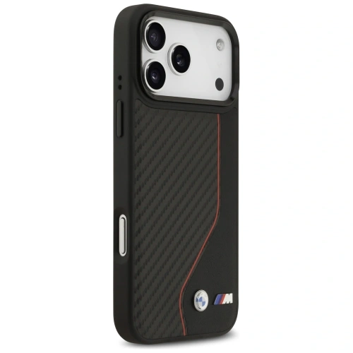 Etui BMW M Carbon Line & Logo MagSafe do Apple iPhone 17 Pro Max czerwony