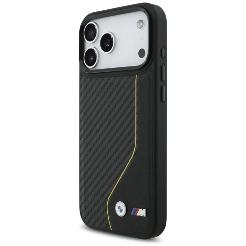 Etui BMW M Carbon Line & Logo MagSafe do Apple iPhone 17 Pro Max żółty