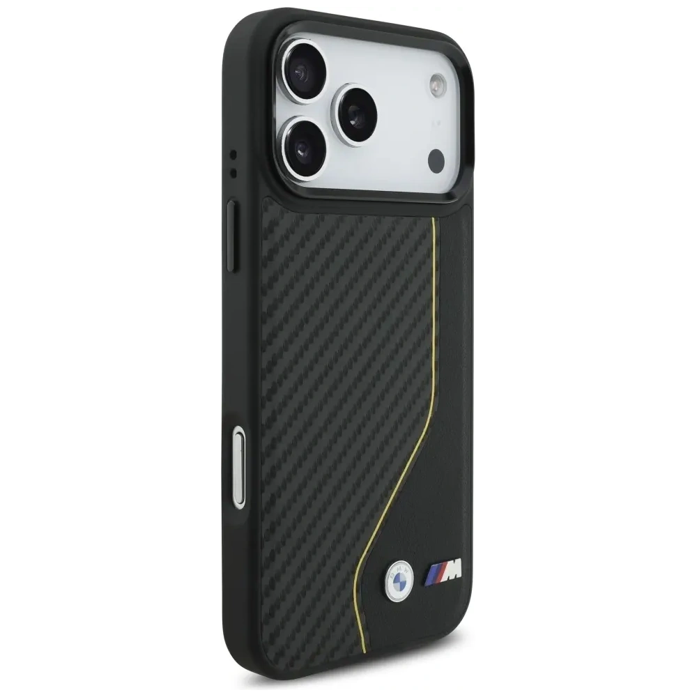 Etui BMW M Carbon Line & Logo MagSafe do Apple iPhone 17 Pro Max żółty