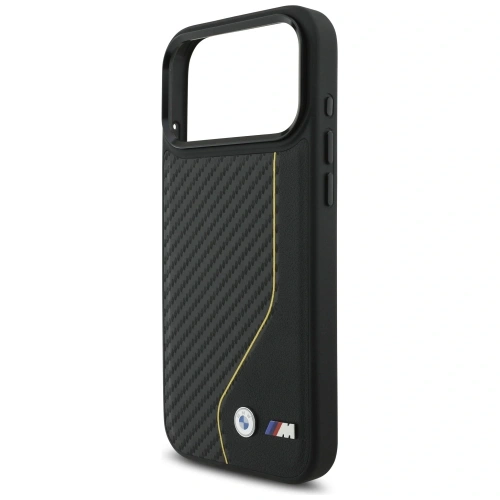Etui BMW M Carbon Line & Logo MagSafe do Apple iPhone 17 Pro Max żółty