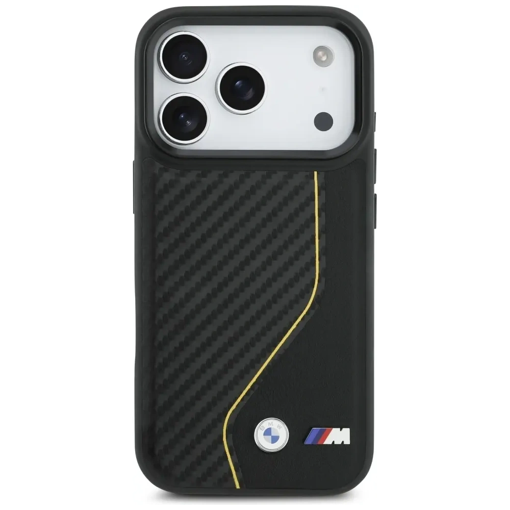 Etui BMW M Carbon Line & Logo MagSafe do Apple iPhone 17 Pro żółty