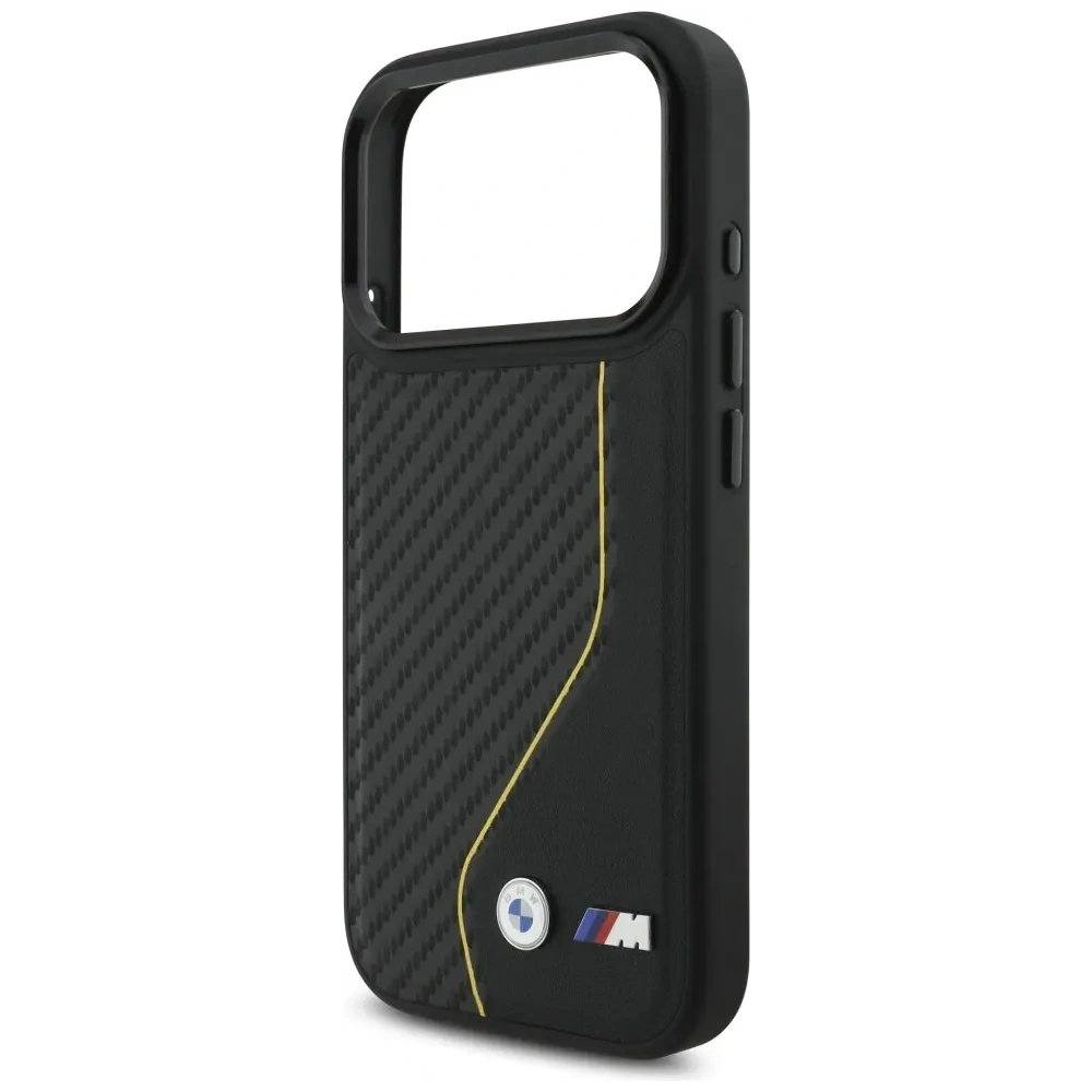 Etui BMW M Carbon Line & Logo MagSafe do Apple iPhone 17 Pro żółty