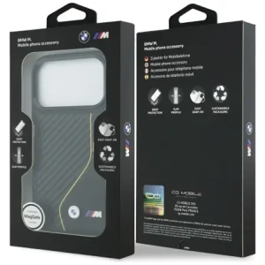 Etui BMW M Carbon Line & Logo MagSafe do Apple iPhone 17 Pro żółty