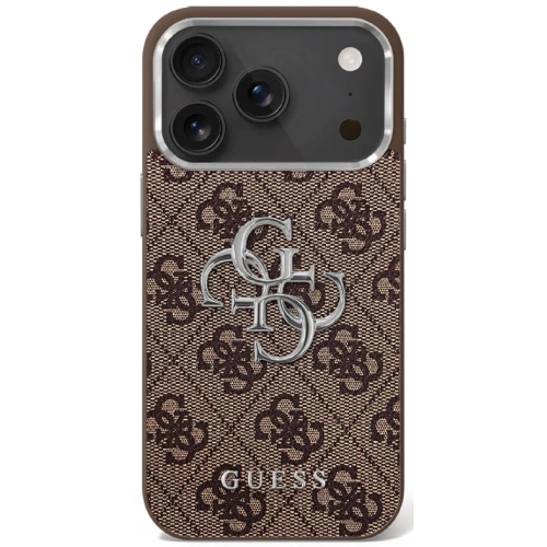 Etui Guess 4G Big 4G Classic Logo do Apple iPhone 17 brązowy srebrny
