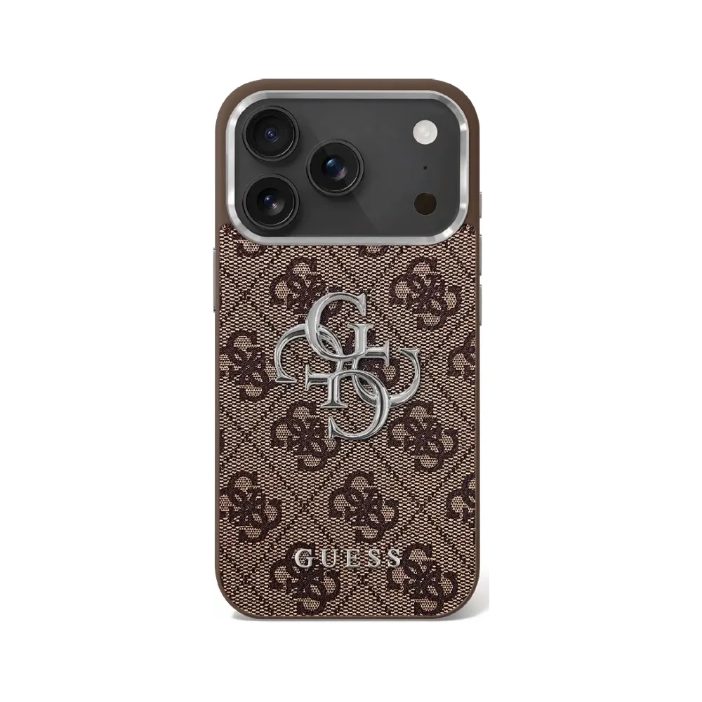 Etui Guess 4G Big 4G Classic Logo do Apple iPhone 17 brązowy srebrny