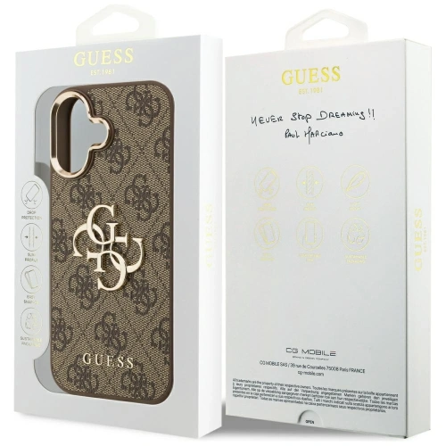 Etui Guess 4G Big 4G Classic Logo do Apple iPhone 17 brązowy złoty