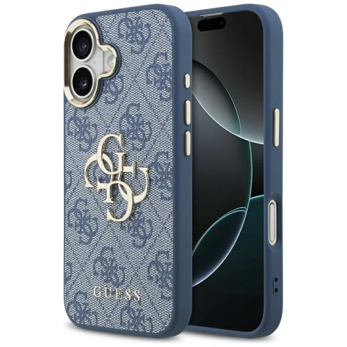Etui Guess 4G Big 4G Classic Logo do Apple iPhone 17 niebieski złoty