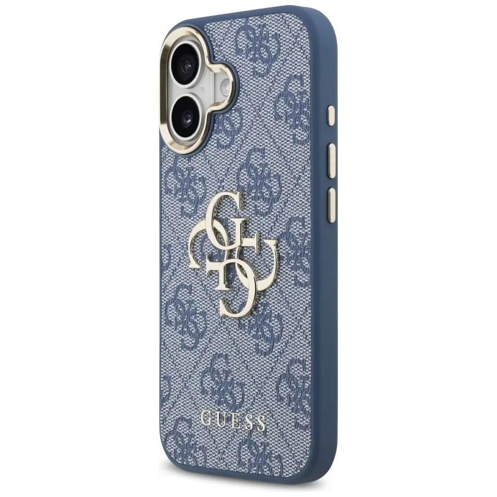 Etui Guess 4G Big 4G Classic Logo do Apple iPhone 17 niebieski złoty