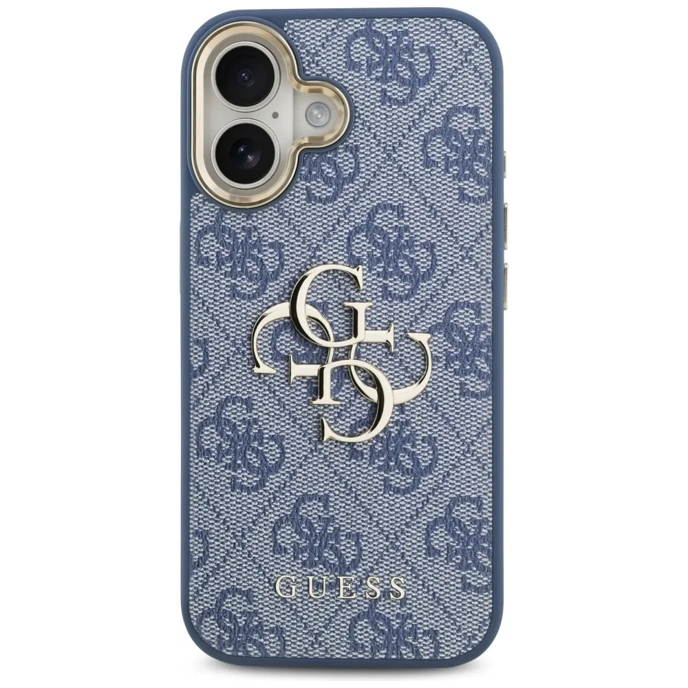 Etui Guess 4G Big 4G Classic Logo do Apple iPhone 17 niebieski złoty