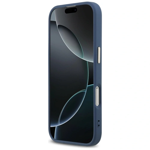 Etui Guess 4G Big 4G Classic Logo do Apple iPhone 17 niebieski złoty