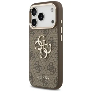 Etui Guess 4G Big 4G Classic Logo do Apple iPhone 17 Pro brązowy złoty