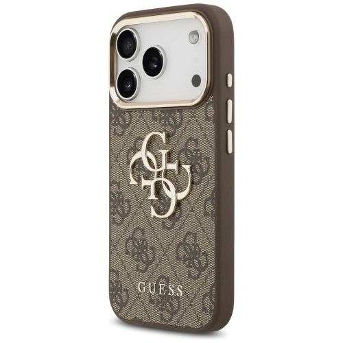 Etui Guess 4G Big 4G Classic Logo do Apple iPhone 17 Pro brązowy złoty