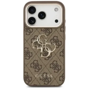 Etui Guess 4G Big 4G Classic Logo do Apple iPhone 17 Pro brązowy złoty