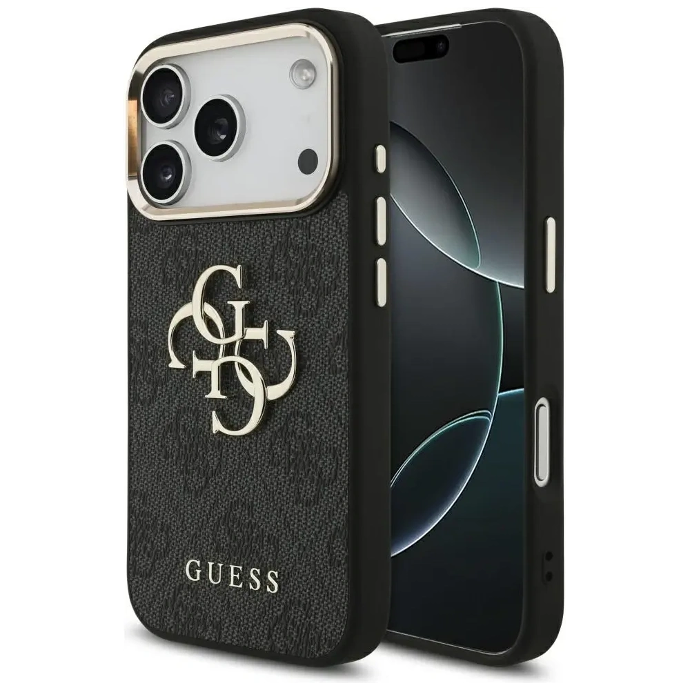 Etui Guess 4G Big 4G Classic Logo do Apple iPhone 17 Pro czarny złoty