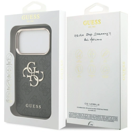 Etui Guess 4G Big 4G Classic Logo do Apple iPhone 17 Pro czarny złoty