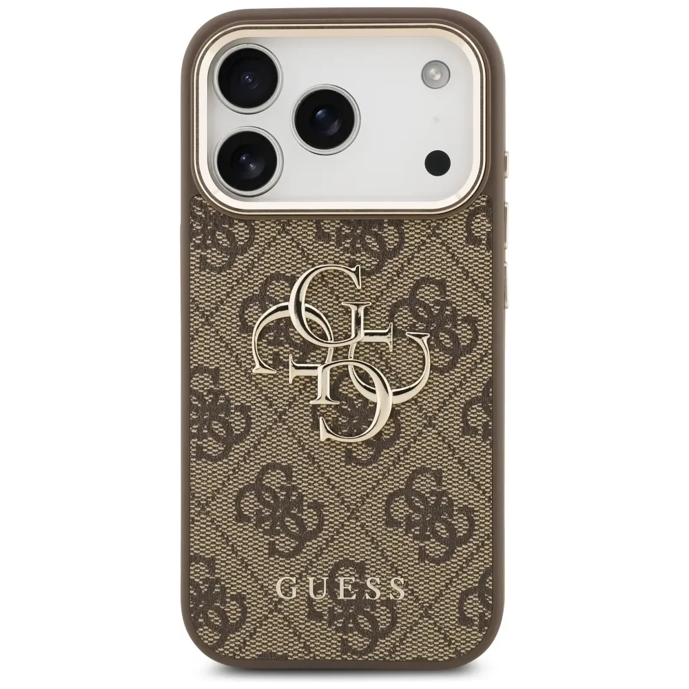 Etui Guess 4G Big 4G Classic Logo do Apple iPhone 17 Pro Max brązowy złoty