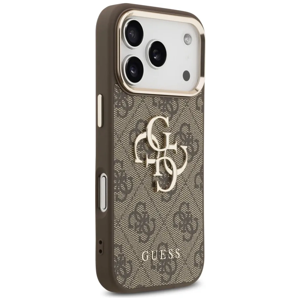 Etui Guess 4G Big 4G Classic Logo do Apple iPhone 17 Pro Max brązowy złoty