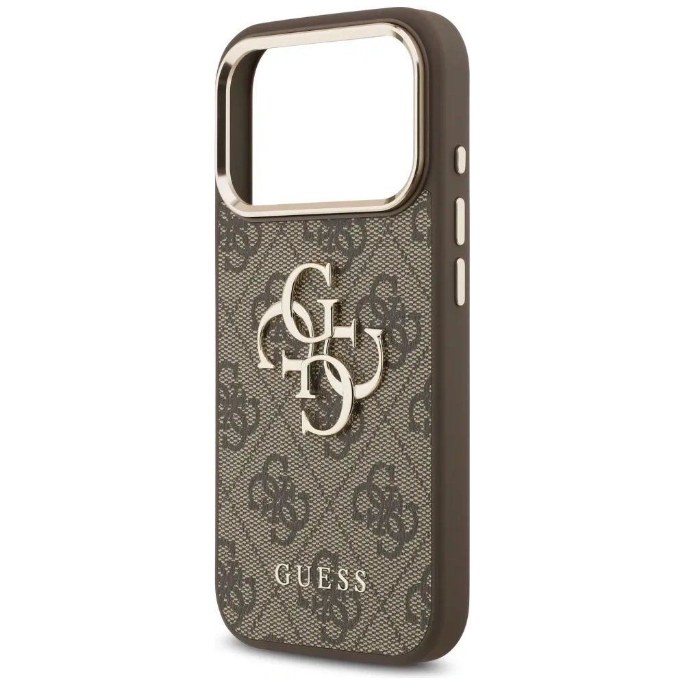 Etui Guess 4G Big 4G Classic Logo do Apple iPhone 17 Pro Max brązowy złoty