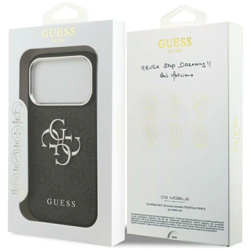 Etui Guess 4G Big 4G Classic Logo do Apple iPhone 17 Pro Max czarny srebrny
