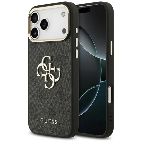 Etui Guess 4G Big 4G Classic Logo do Apple iPhone 17 Pro Max czarny złoty