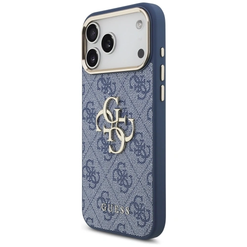 Etui Guess 4G Big 4G Classic Logo do Apple iPhone 17 Pro Max niebieski złoty