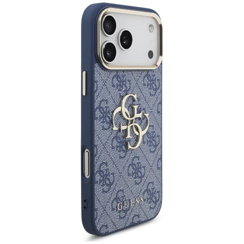 Etui Guess 4G Big 4G Classic Logo do Apple iPhone 17 Pro Max niebieski złoty