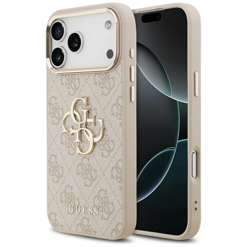 Etui Guess 4G Big 4G Classic Logo do Apple iPhone 17 Pro Max różowy złoty