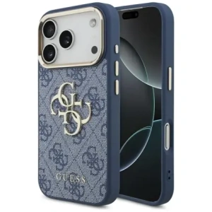 Etui Guess 4G Big 4G Classic Logo do Apple iPhone 17 Pro niebieski złoty