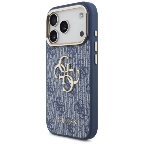 Etui Guess 4G Big 4G Classic Logo do Apple iPhone 17 Pro niebieski złoty