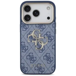 Etui Guess 4G Big 4G Classic Logo do Apple iPhone 17 Pro niebieski złoty