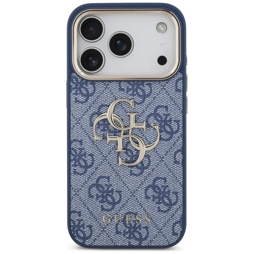 Etui Guess 4G Big 4G Classic Logo do Apple iPhone 17 Pro niebieski złoty