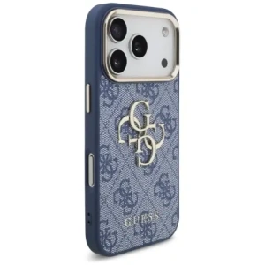 Etui Guess 4G Big 4G Classic Logo do Apple iPhone 17 Pro niebieski złoty