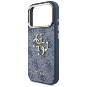Etui Guess 4G Big 4G Classic Logo do Apple iPhone 17 Pro niebieski złoty