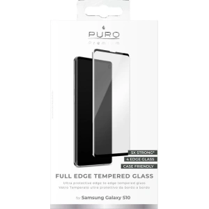 Kup Szkło hartowane PURO Premium Full Edge Tempered Glass Case Friendly Samsung Galaxy S10 (czarna ramka) - PUR062BLK - {ean13} - Sklep Home Screen