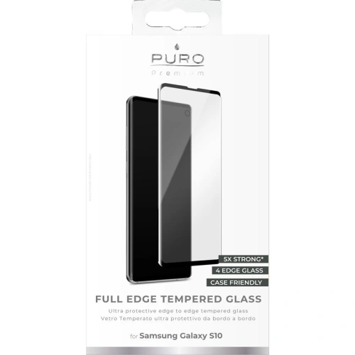 Kup Sticlă temperată PURO Premium Full Edge Tempered Glass Case Friendly Samsung Galaxy S10 (ramă neagră) - PUR062BLK - {ean13} - Sklep Home Screen