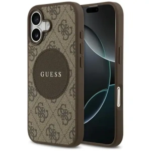 Etui Guess 4G Circle Classic Logo MagSafe do Apple iPhone 17 brązowy